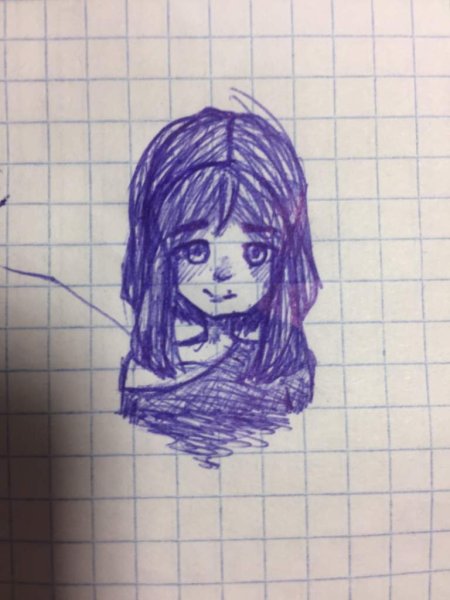 Лица ручкой в тетради