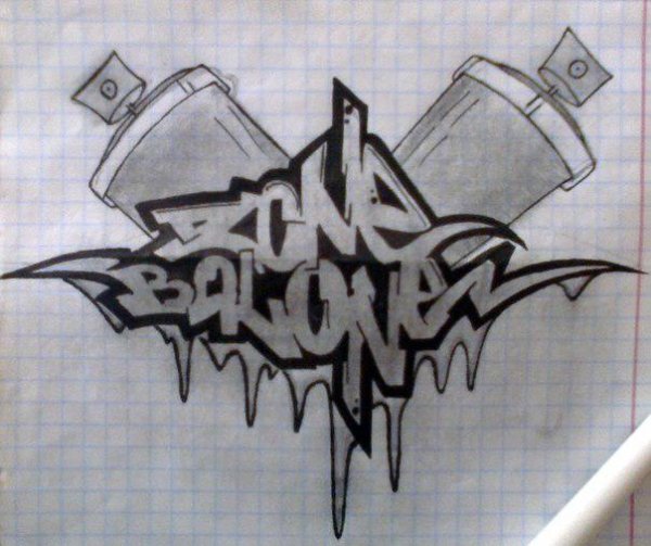 Граффити карандашом на бумаге красивые