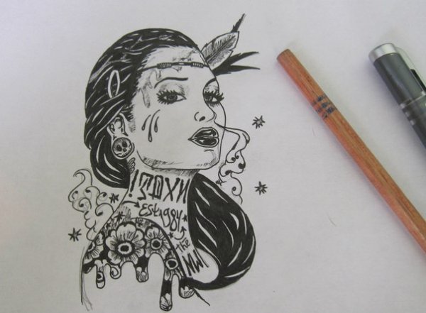 Рисунки масляной ручкой