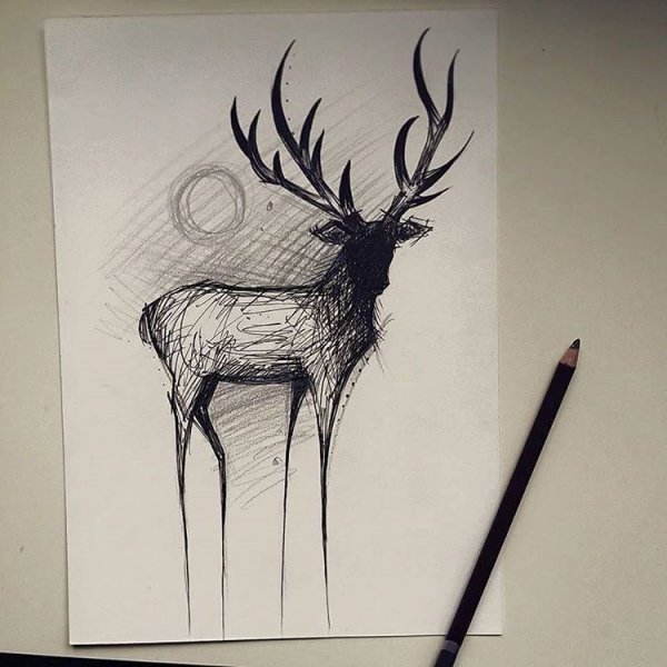 Олени для скетчбука