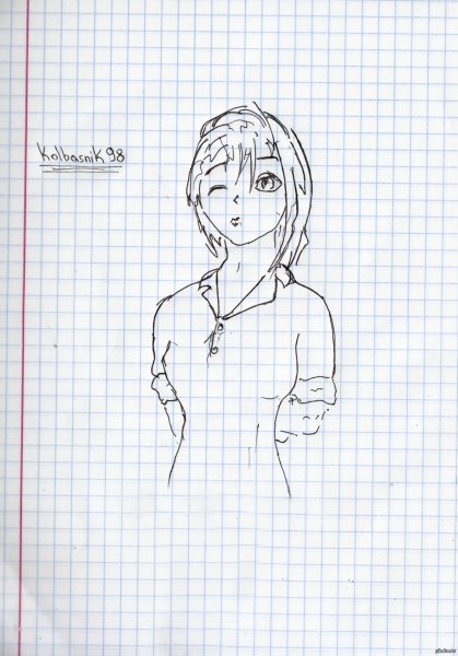 Рисунки ручкой легкие девушки
