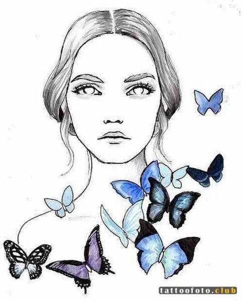 Рисунок девушки ручкой