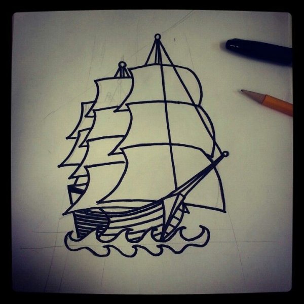 Титаник рисунок сбоку