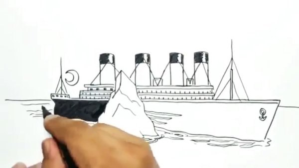 Корабль Титаник скетч