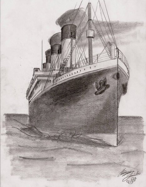 Корабль карандашом