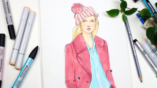 Скетчи девушек маркерами для новичков