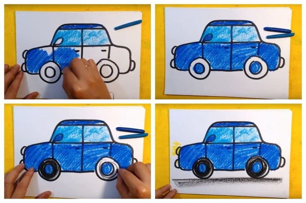 Рисунок машинки для детей фломастером