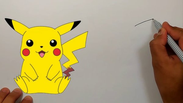 Рисунки маркерами Пикачу