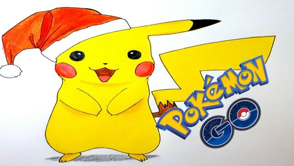 Рисовать новогоднего Пикачу