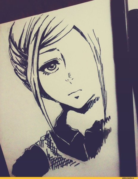 Аниме зарисовки ручкой