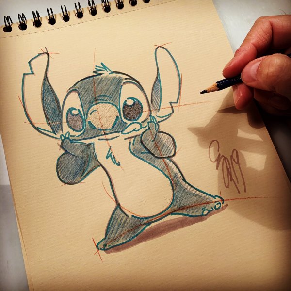 Рисунок Стича маркерами легкие
