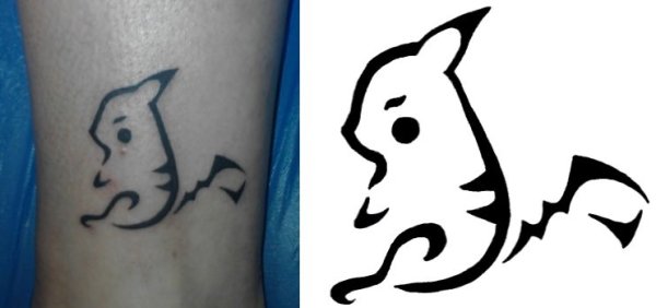 Тату ручкой Пикачу