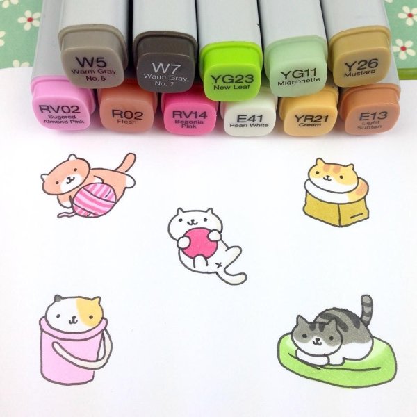 Рисунки для срисовки маркерами легкие милые