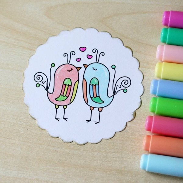 Несложные рисунки фломастерами