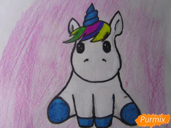 Детские рисунки Единорог фломастерами