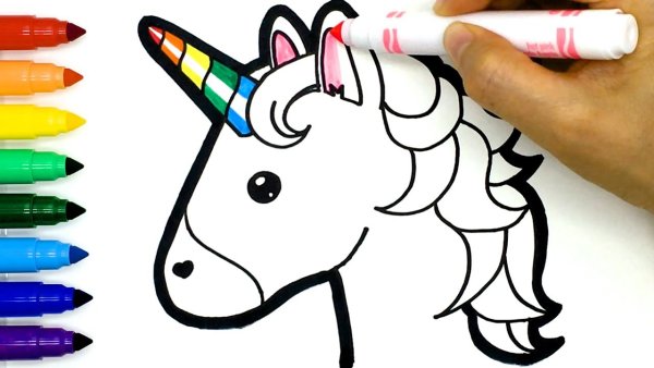 Единорог фломастерами
