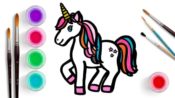 Нарисовать единорога для детей