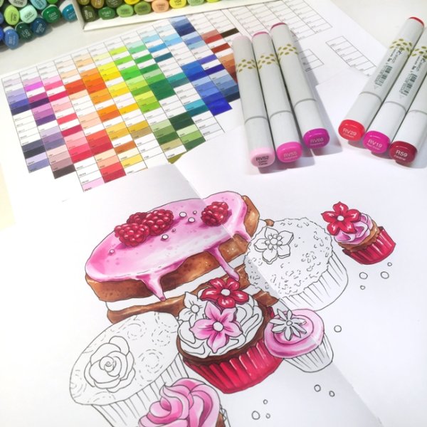 Рисунки маркерами сладости