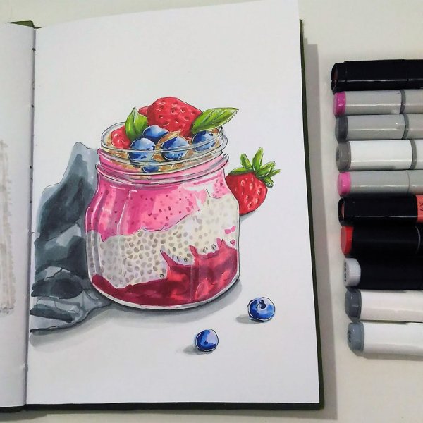 Скетчи маркерами для начинающих