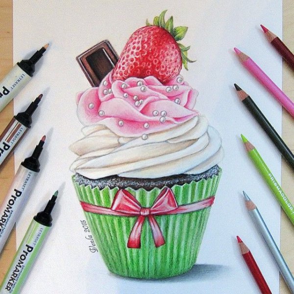 Скетчи маркерами сладости