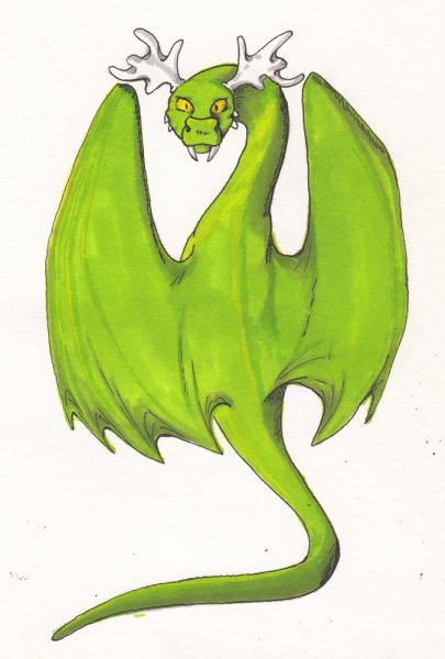 Дракон маркерами