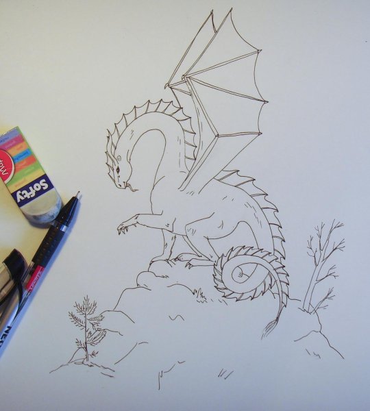 Нарисовать дракона ручкой