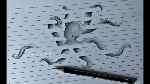 3d рисунки ручкой на бумаге