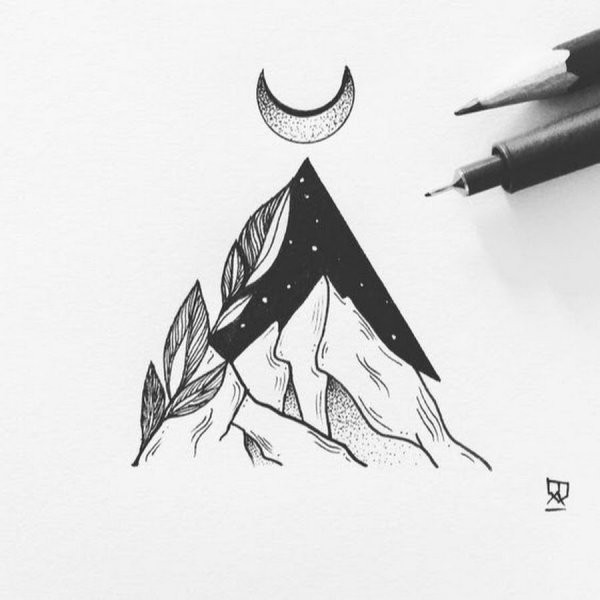 Рисунки в стиле Минимализм черной ручкой