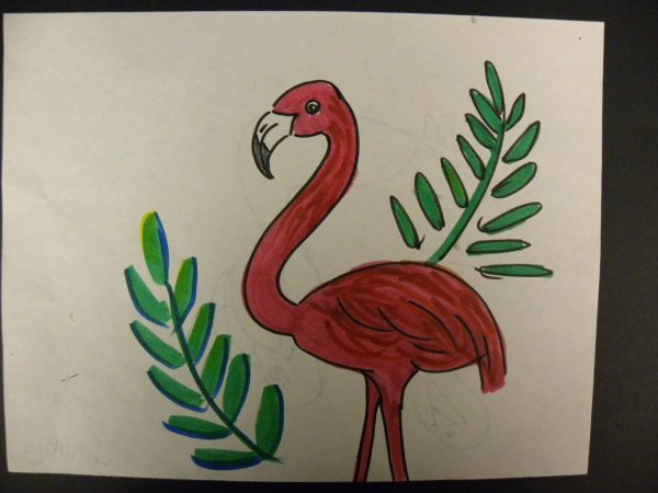 Фламинго маркерами
