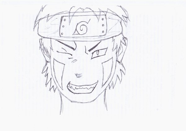 Наруто рисунок гелевой ручкой