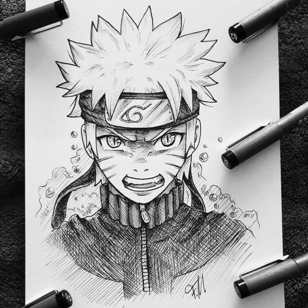Минато из аниме Наруто для срисовки