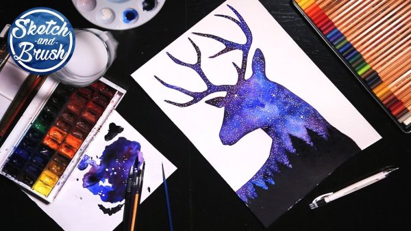 Космос рисунок маркерами для новичков