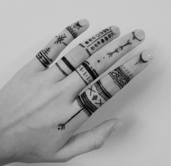 Тату маркером на руке