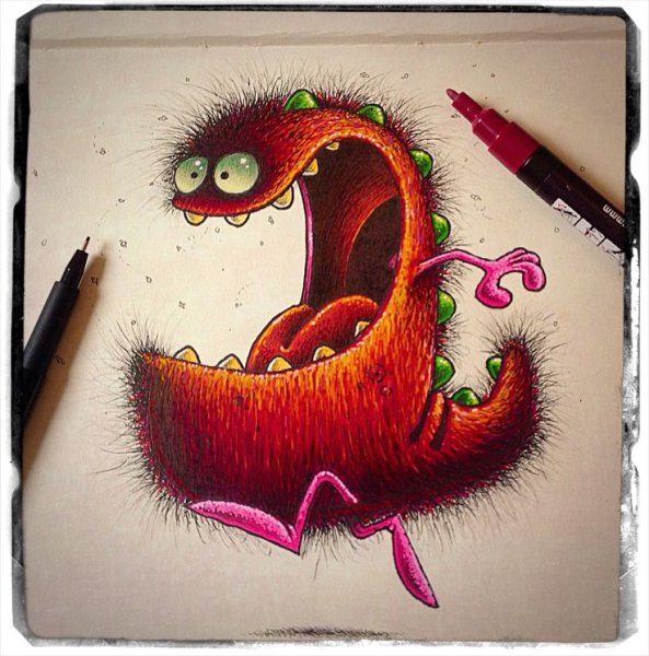 Монстр маркерами