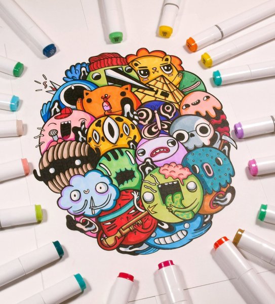 Раскрашивание маркерами