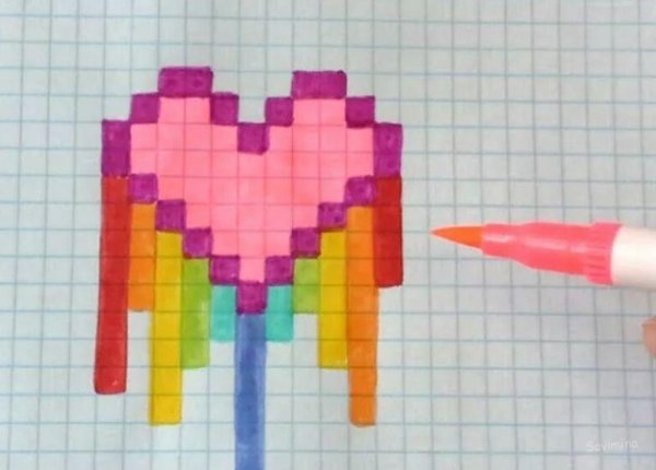 Рисунки по клеточкам фломастерами маленькие