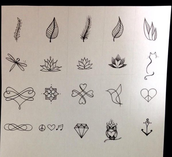 Лёгкие татушки гелевой ручкой