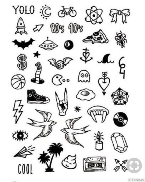 Эскизы маленьких татуировок