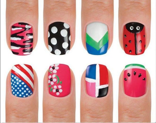 Маникюр из фломастеров