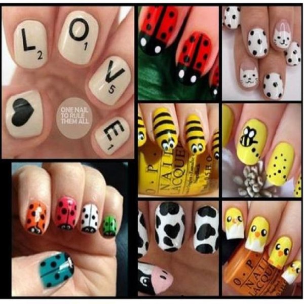 Рисунки на ногтях фломастером