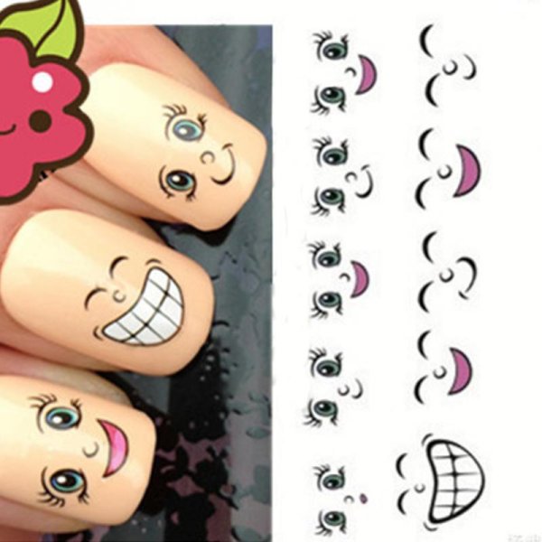 Наклейки на ногти смайлики