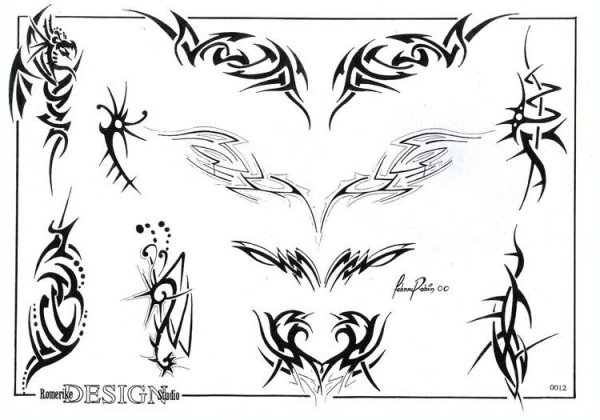 Узор тату по этапно