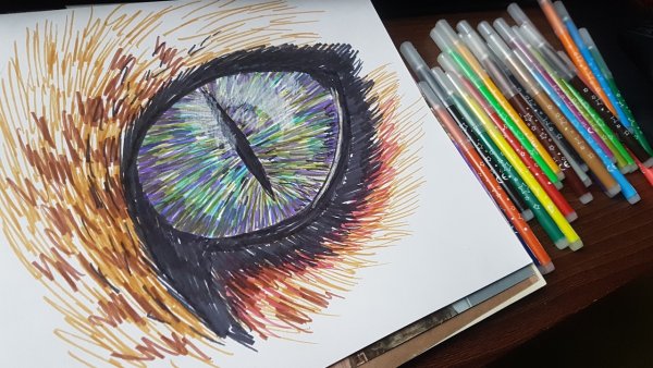 Картина лёгкая фломастерами