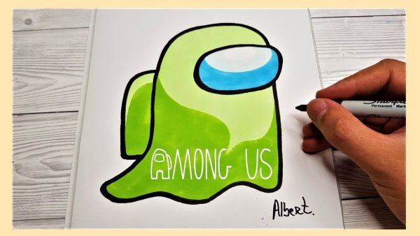 Among us рисунок маркерами