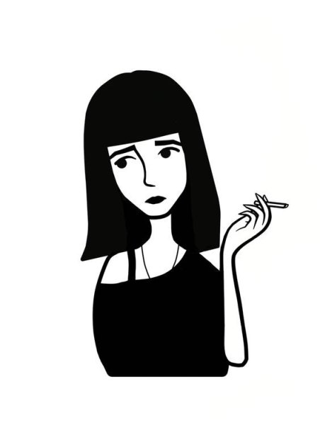 Рисунки маркером черным