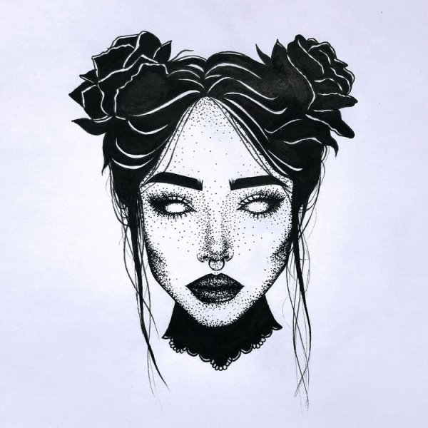 Эскиз лица девушки