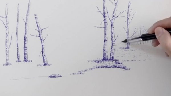 Легкие пейзажи ручкой