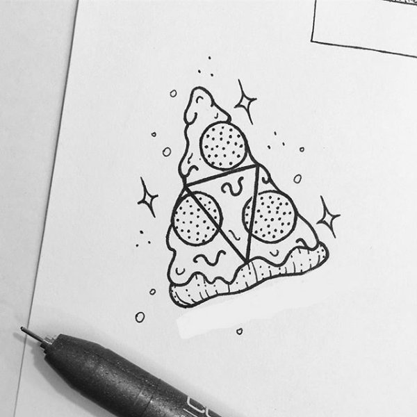 Маленькие рисунки для срисовки черной ручкой