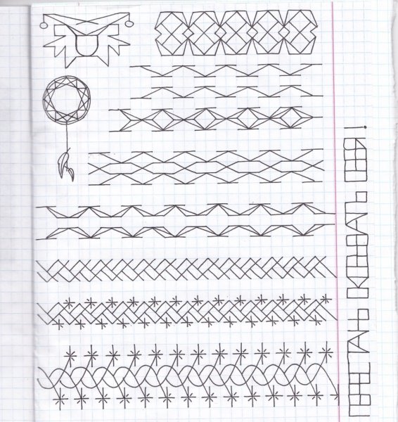 Узоры по клеточкам в тетрад