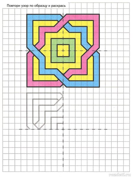 Узоры в тетради в клетку